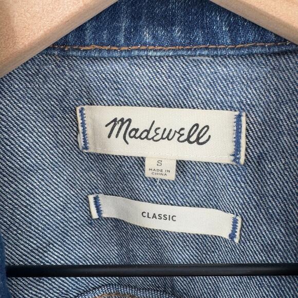 Madewell Classic Jean Jacket Medium Wash Button-Front Cotton Size S Small - Picture 3 of 5